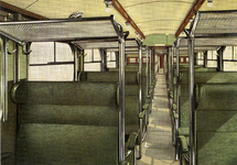 165465 Interieur van een electrisch treinstellen mat. 1935 ( Hoek van Hollanders ) van de N.S.